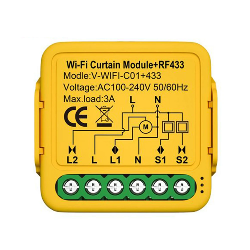  совместим с Tuya WIFI Модуль Smart Curtain Switch RF433 Пульт дистанционного управленияПереключатель Пульт дистанционного управления APP Контроллер Голосовое управление - 0
