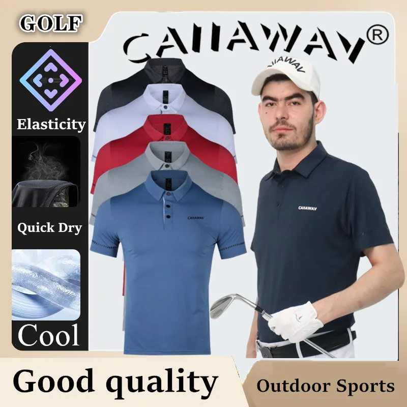 Аутентичная мужская футболка CAIIAWAV Golf с коротким рукавом GOLF Мужская рубашка-поло с коротким рукавом Дышащая и быстросохнущая Новый стиль - 0