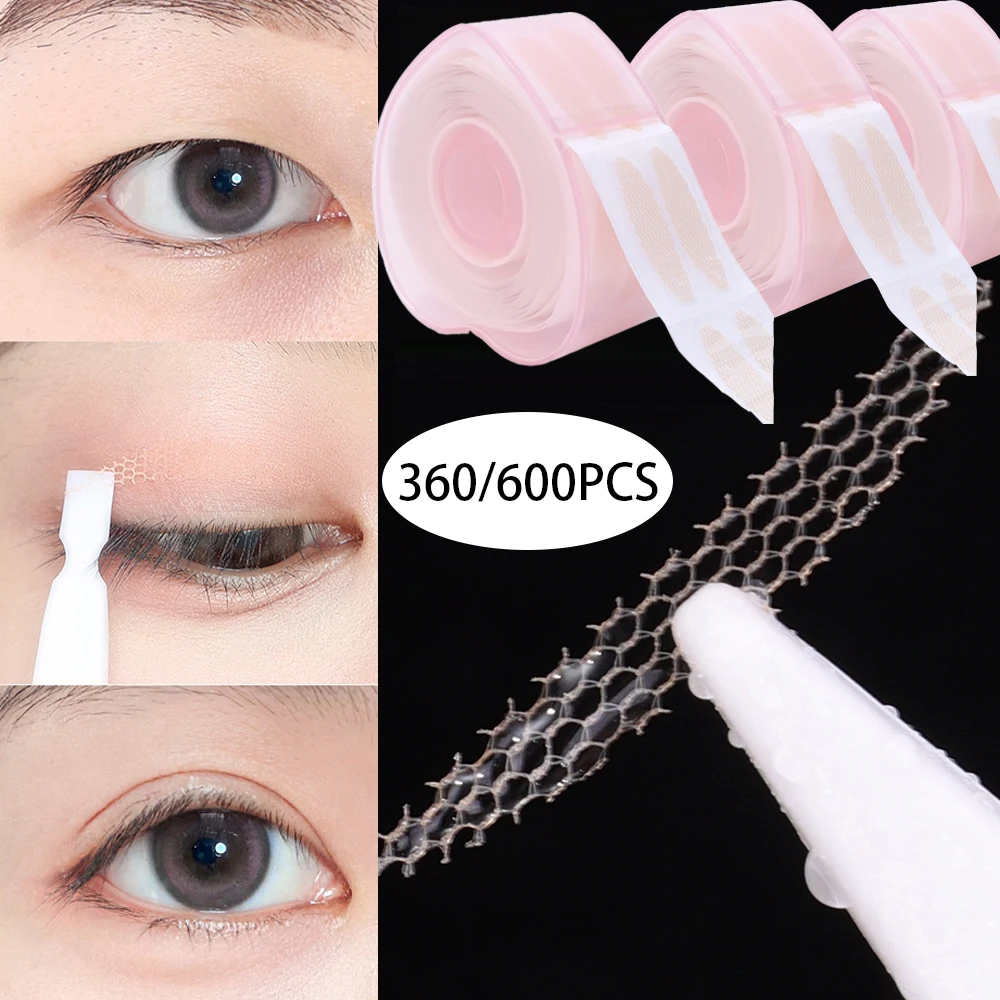 360 / 600 шт./коробка невидимые наклейки на двойное веко прозрачные долговечные самоклеящиеся сетки-кружева лента для век наклейка для макияжа глаз - 0
