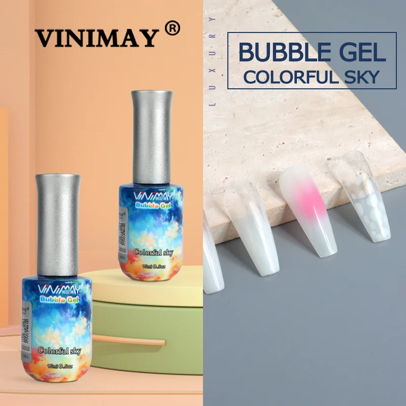 VINIMAY Новинка 2023 года Bubble Gel Colorful Sky Гель Лак для ногтей Soak Off УФ-гель-лак Гель-лак для ногтей Гель-лак для ногтей Лак Лак Прайм - 0