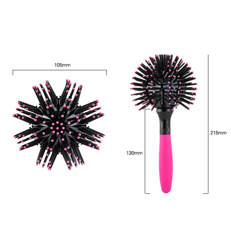 Новый дизайн Волшебные 3D круглые щетки для волос Салон Профессиональная расческа Массаж Расчесывание Щетка Для Волос Для Женщин Инструменты Для Укладки Волос - 5
