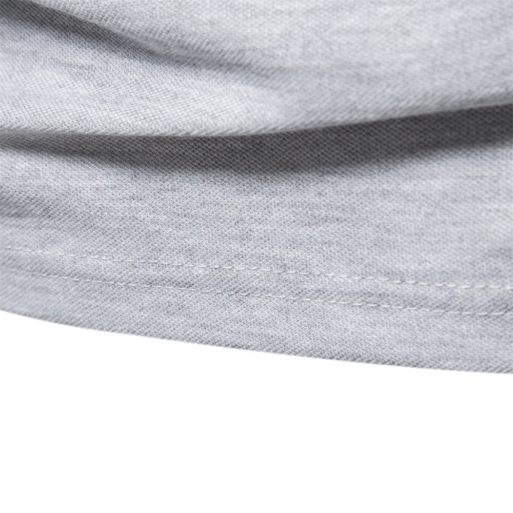 Новый бренд Качество Мужские рубашки поло с вышивкой оленями Y2K Однотонная футболка поло с длинным рукавом для мужчин Социальные бизнес-поло Мужские - 4