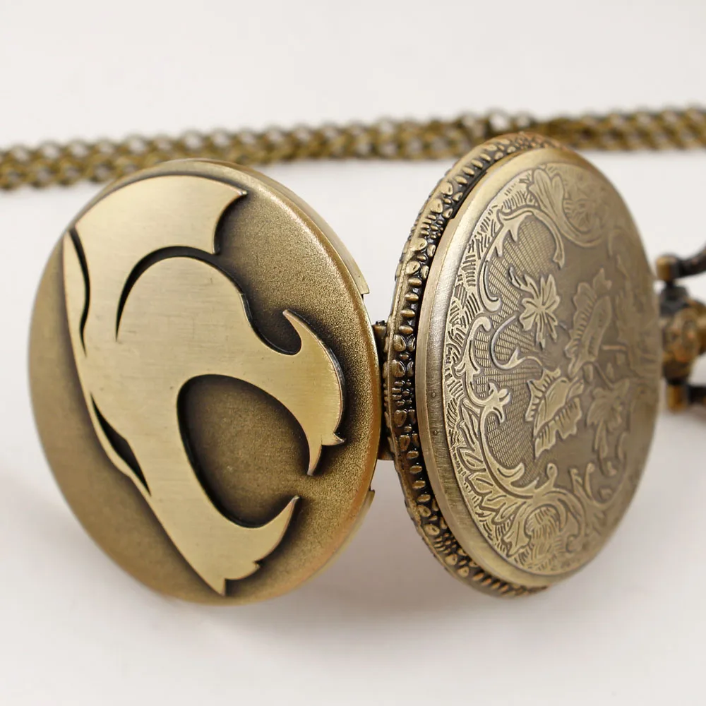 Ретро Леопард Кварцевое Ожерелье Часы Мужчины Женщины Уникальные Подарки Карманный Кулон Часы Для Поклонников Косплей - 3