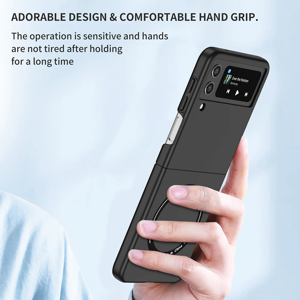 Flip4 Flip3 Чехол Беспроводная Магнитная Зарядка Телефон Чехол Для Samsung Galaxy Z Flip 4 3 Sumsung Zflip4 Zflip3 5G Ударопрочный Fundas - 5