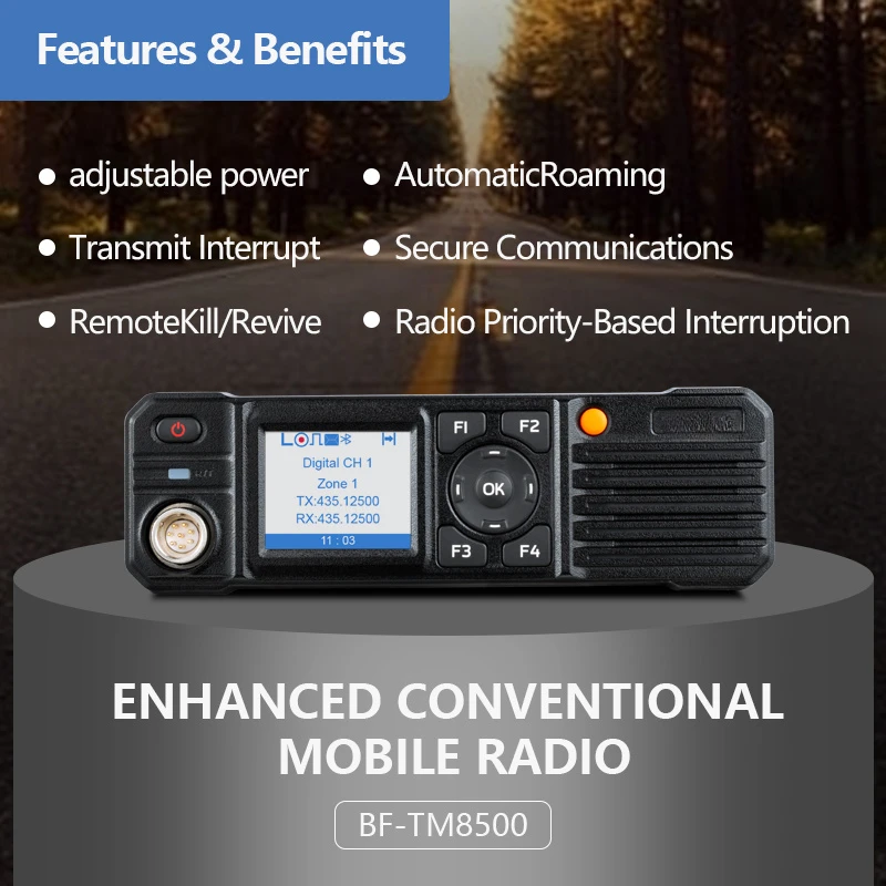50 Вт УКВ УВЧ Мобильная автомобильная радиостанция BF-TM8500 с GPS и Bluetooth опционально - 4