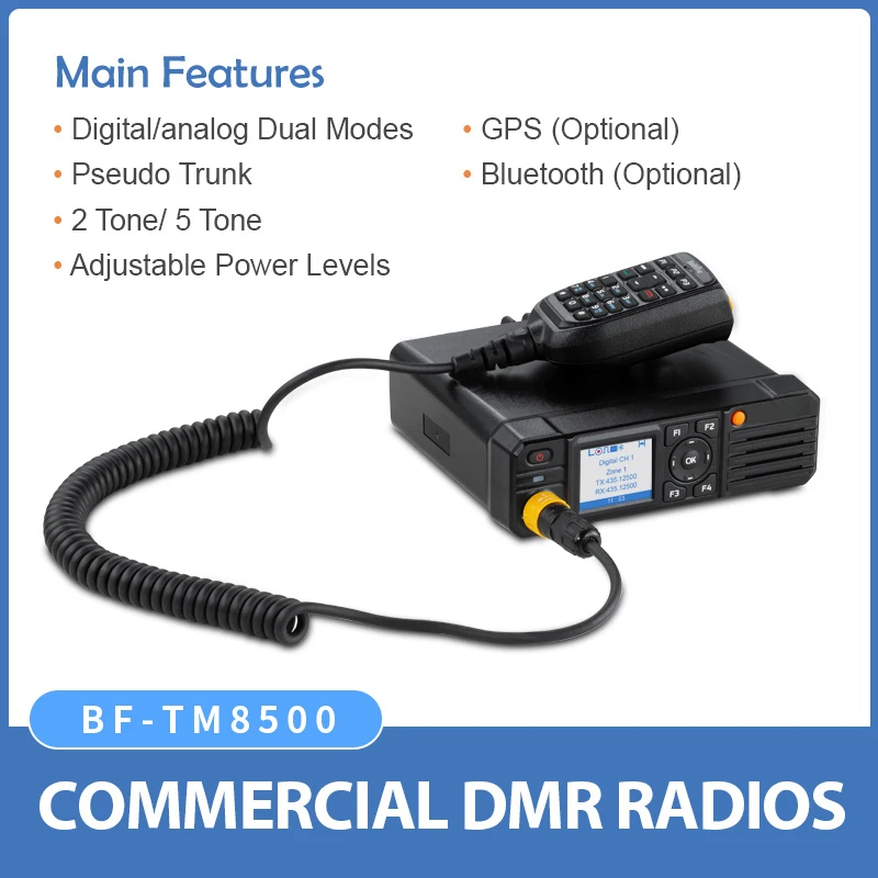 50 Вт УКВ УВЧ Мобильная автомобильная радиостанция BF-TM8500 с GPS и Bluetooth опционально - 5