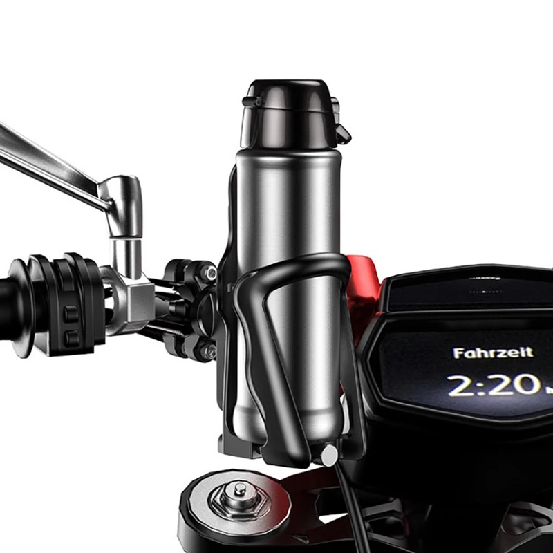  Универсальный мотоциклетный держатель для напитков Подстаканник для мотоцикла Держатель для бутылки с водой для велосипеда Регулируемая подставка для чашек из алюминиевого сплава - 4