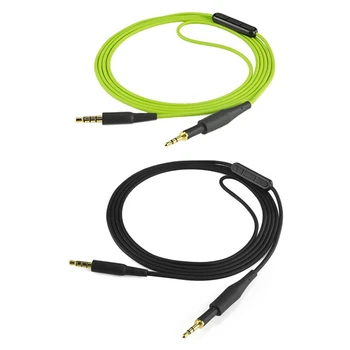 2PCS Запасной кабель Аудиошнур с регулятором громкости микрофона для наушников AKG K430 K450 K451 K452 Q460, черный и зеленый