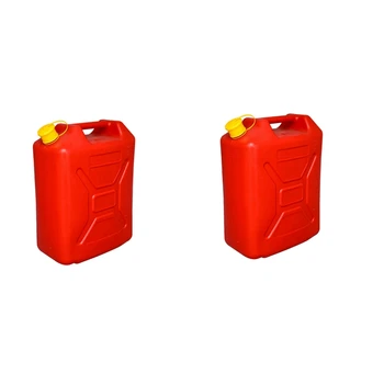 2X 20L Fuel Jerry Can Топливный бак для дизельного бензина Водовоз с носиком 20 литров красный (пустые канистры без жидкости)