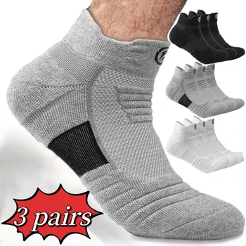 3 пары Футбол Баскетбол Спортивные носки Мужчины Дышащие сетчатые спортивные носки Хлопок Короткие длинные трубчатые носки Противоскользящие футбольные носки