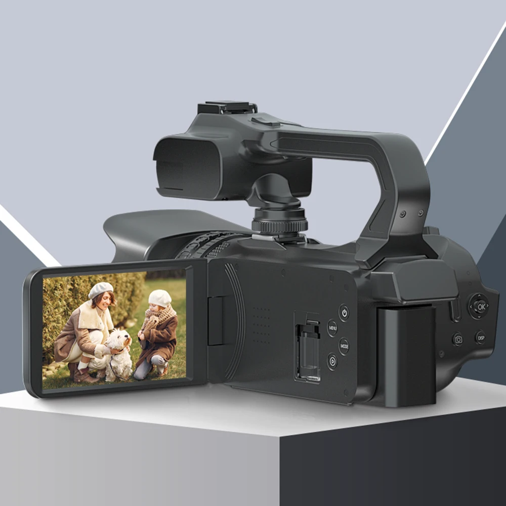 18X Zoom Full 4K Профессиональная видеокамера Youtube 4 дюйма с сенсорным экраном 64 МП Видеокамера Таймлапс Цифровой рекордер Потоковая веб-камера - 5