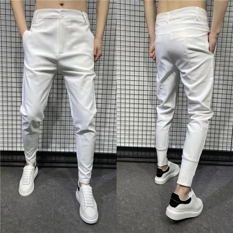 2023 Модные брюки Мужские карандаш Гарем Однотонный Уличная одежда Корейские джоггеры Трендовая одежда для мужских брюк L103 - 0
