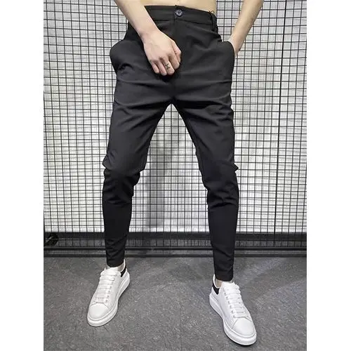 2023 Модные брюки Мужские карандаш Гарем Однотонный Уличная одежда Корейские джоггеры Трендовая одежда для мужских брюк L103 - 3