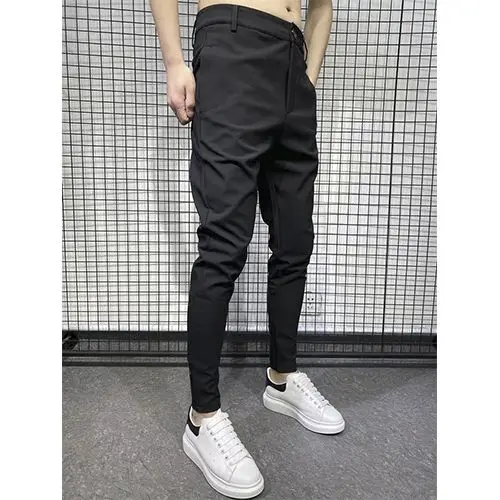 2023 Модные брюки Мужские карандаш Гарем Однотонный Уличная одежда Корейские джоггеры Трендовая одежда для мужских брюк L103 - 4