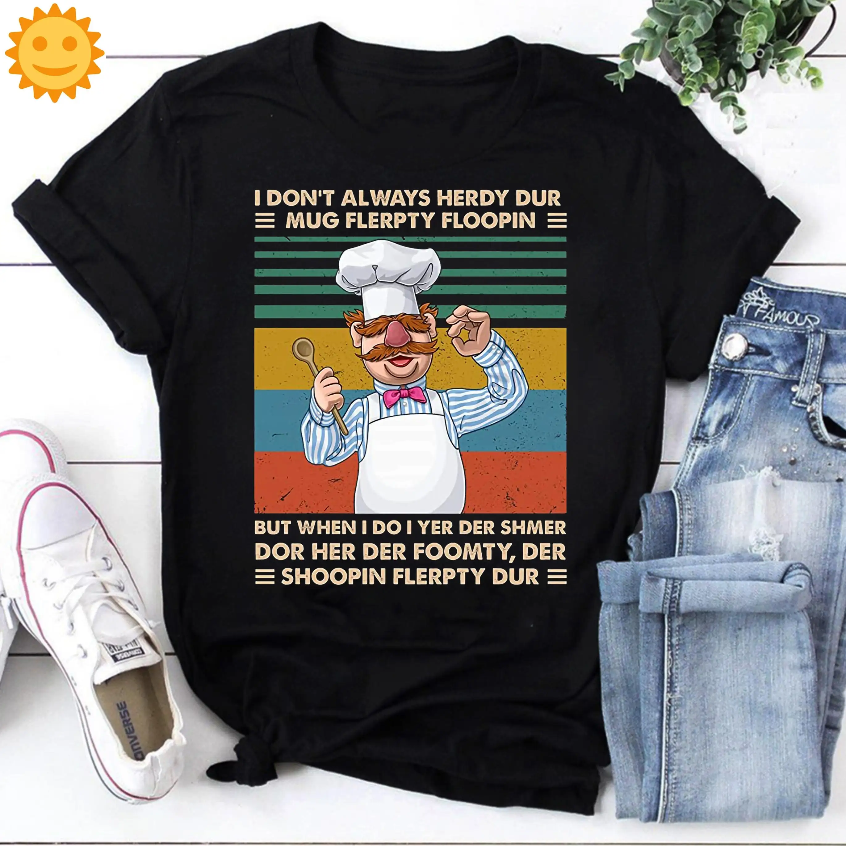 Шведский шеф-повар Я не всегда Херди Дур Винтажная футболка - 0