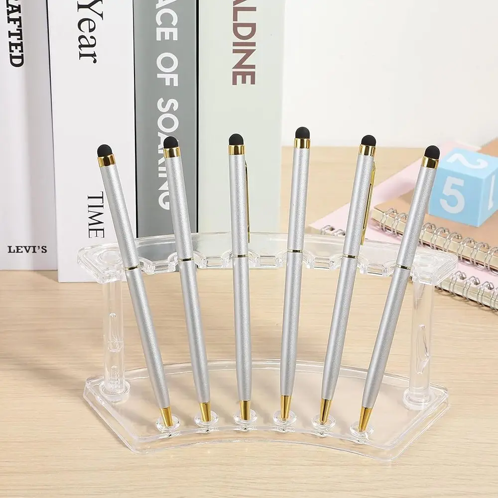 6-слотовый 6-слотовый держатель для ручки высококачественный пластиковый вертикальный карандаш для бровей подставка для стола органайзер для кистей для макияжа офис - 1