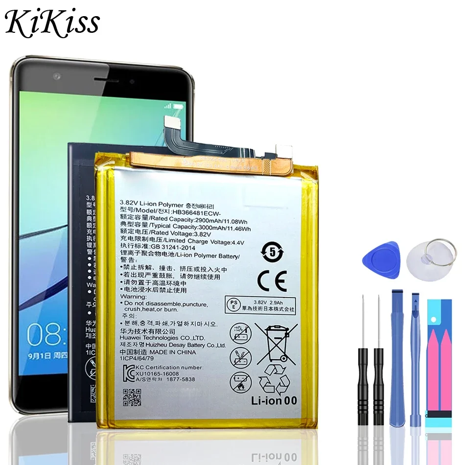 Аккумулятор для аккумулятора мобильного телефона Huawei P6 P7 P8 P9 P10 P20 P30 (Lite/pro/plus/mini/max/lite 2017) HB366481ECW HB386280ECW - 0