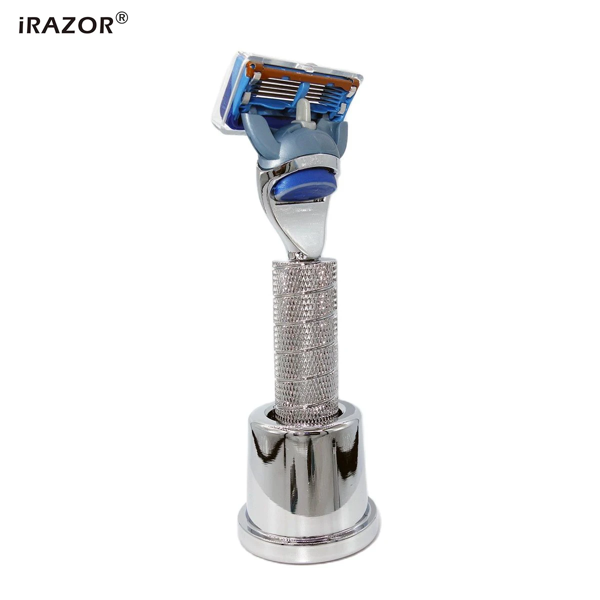 iRAZOR Classic F5 5-Edges Fusion Razor Kit Влажная ручная бритва Парикмахерская Инструмент для ухода за шерстью для мужчин с держателем подставки из нержавеющей стали - 2
