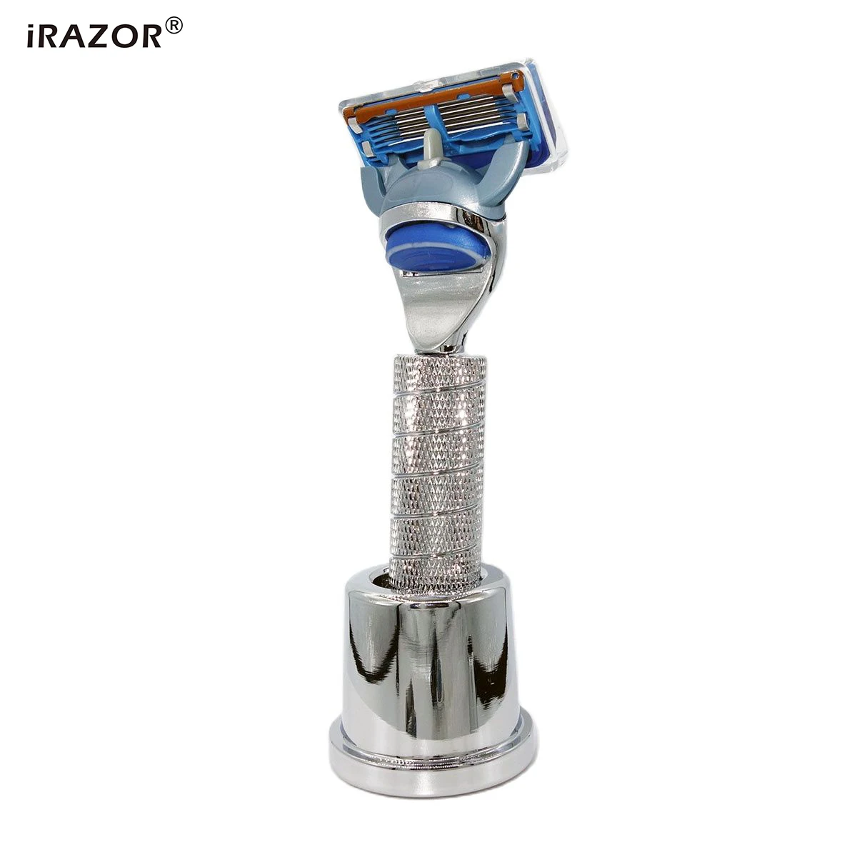 iRAZOR Classic F5 5-Edges Fusion Razor Kit Влажная ручная бритва Парикмахерская Инструмент для ухода за шерстью для мужчин с держателем подставки из нержавеющей стали - 3