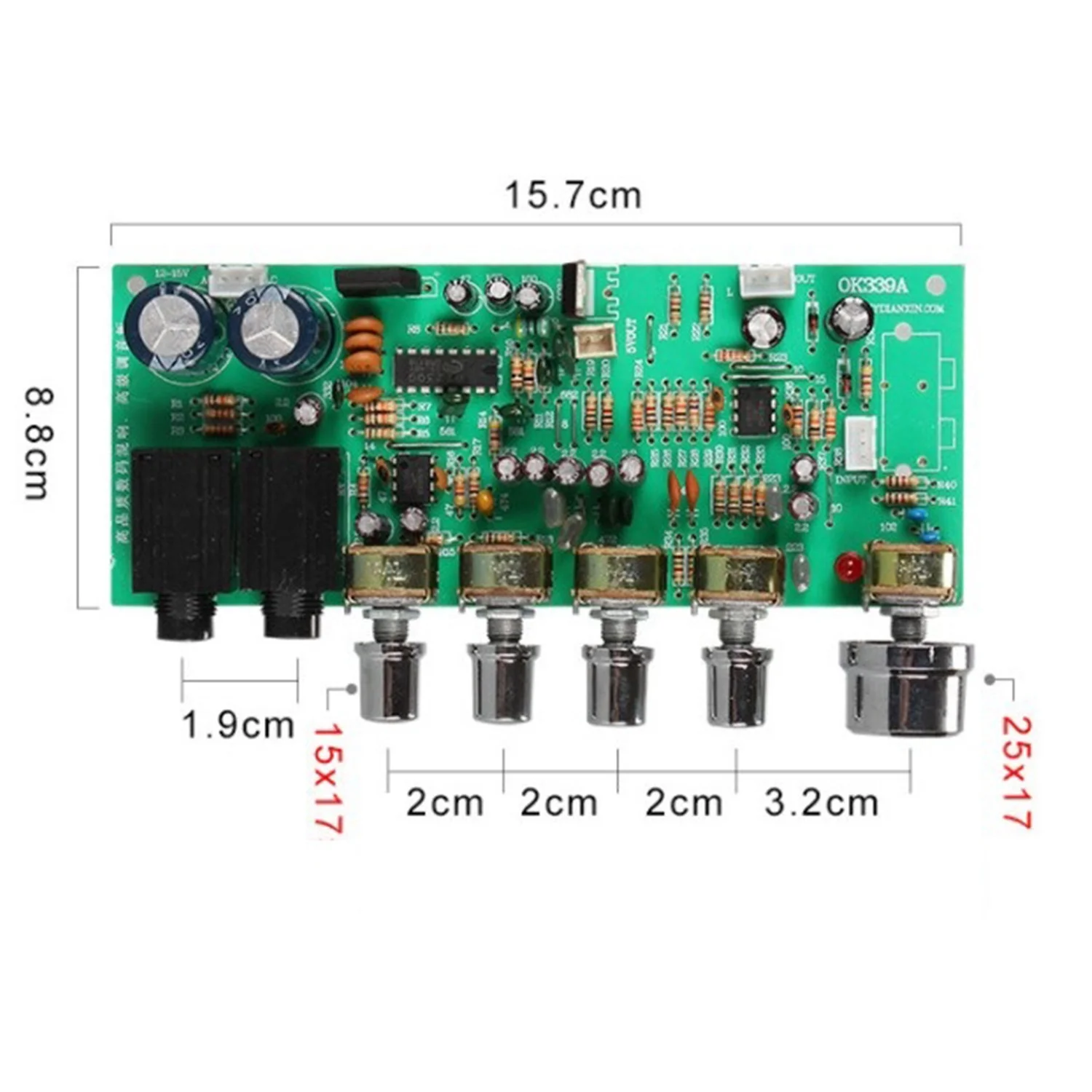 Цифровой микрофонный усилитель Tone Board PT2399 Плата предусилителя караоке реверберации Dual AC12-15V - 3
