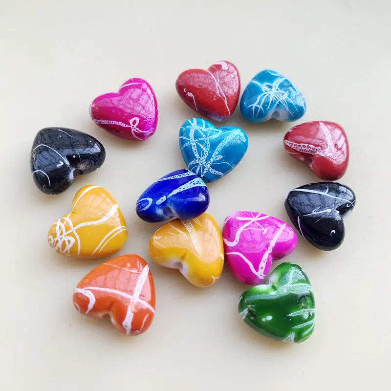  Crystal Colors Mix Heart-Shaped Горный хрусталь DIY Материал Аксессуары для украшения домашней одежды 13 * 15 мм 20 шт. -Z94A - 1