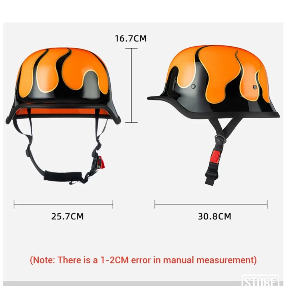  Мотоциклетный шлем в немецком стиле Винтаж Каск Мото Шлем Каско Мото Полушлем Одобрен DOT Съемный вкладыш Вкладыш Capacetes - 3