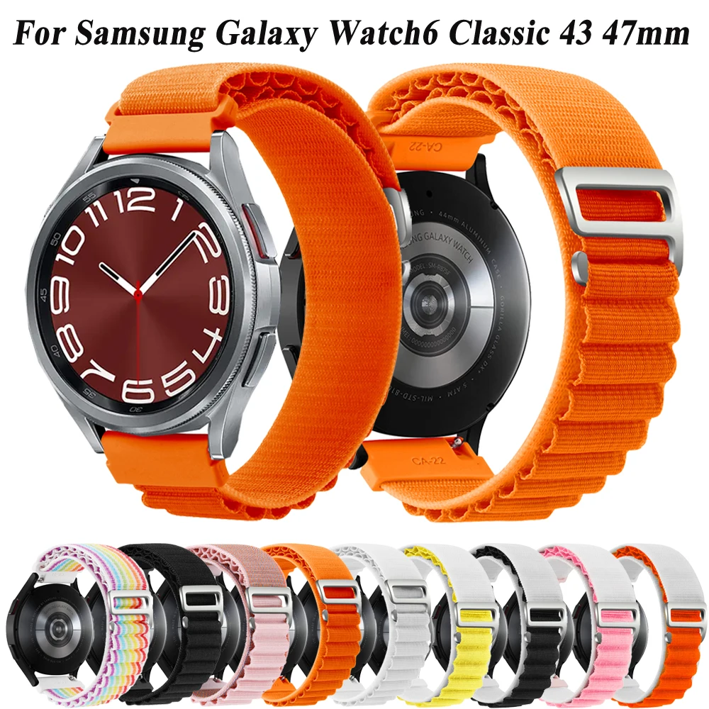 20 мм нейлоновые ремешки для Samsung Galaxy Watch 6 5 4 Active 2 40 44 мм / Classic 42 43 46 47 мм браслет для часов Gear S2 - 0