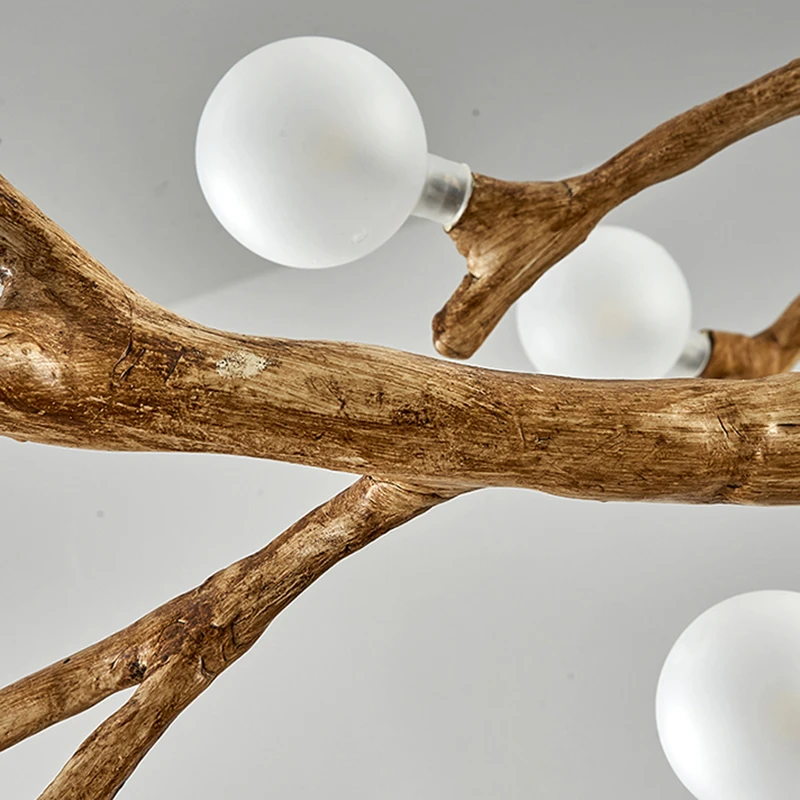 Скандинавская ретро ветвь дерева Искусство Светодиодная люстра для гостиной спальни Потолочные подвесные светильники Коричневый антикварный подвесной светильник для LOFT Decor - 4