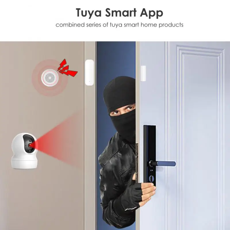 Tuya Smart WiFi Дверной датчик Умная дверь Датчики открытия/закрытия Датчик окна Wi-Fi Приложение Smartlife Работа с Google Home Alexa - 2