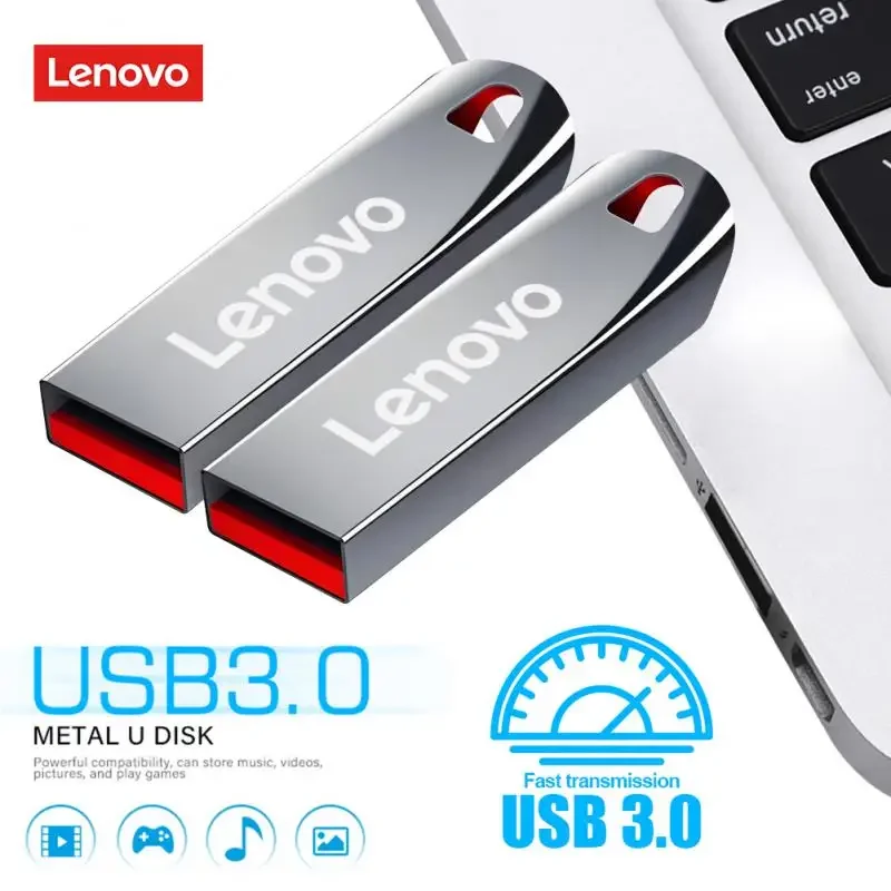 Lenovo USB Flash Drive Высокоскоростной флеш-накопитель USB 3.0 Интерфейс Металлический флэш-диск USB Memory Stick Флэш-накопитель 2 ТБ 1 ТБ 128 ГБ для ПК - 2