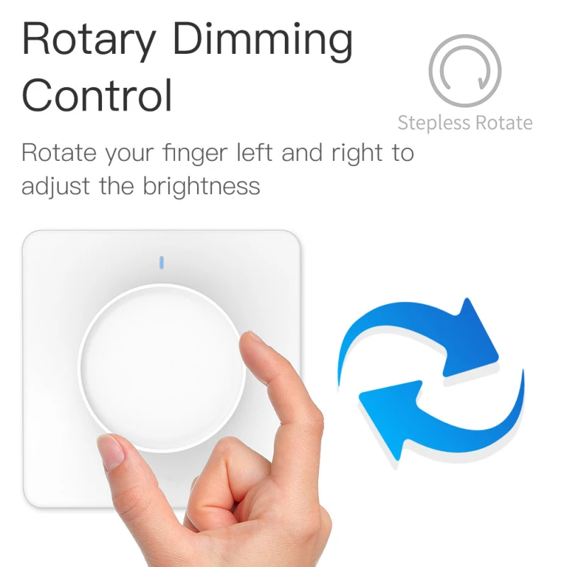 Tuya Smart Rotary Dimmer Светодиодный выключатель света WIFI EU Стандарт дистанционного управления Smart Life APP Поддержка Alexa Home - 4