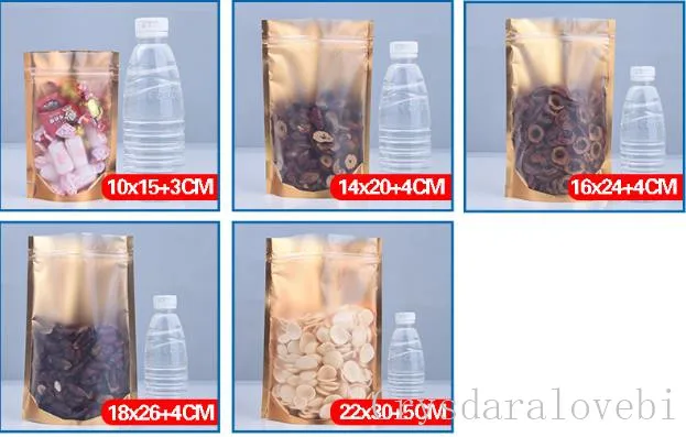 100 шт. Прозрачный пакет из алюминиевой фольги Герметичная сумка на молнии Пакет с застежкой-молнией Упаковка Пищевая сумка Розничная многоразовая упаковка для выпечки - 3