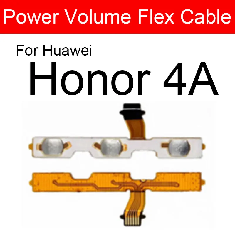  Гибкий кабель для Huawei Honor 4 4A 4C Pro 4X 5 5A 5C Pro 5X 6 Plus Ключ переключателя Боковая гибкая лента Запасные части - 2