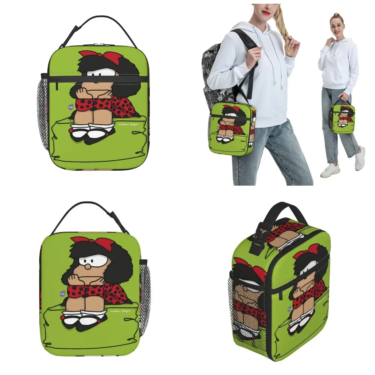  Симпатичная Mafalda Cartoon Термоизолированная сумка для ланча для школы Многоразовая сумка для еды Мужчины Женщины Термокулер Ланч-боксы - 1