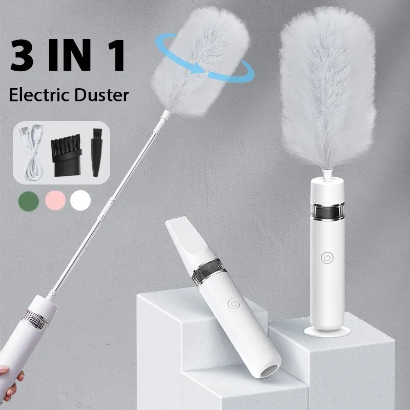 3 В 1 Аккумуляторный электрический пылесос Duster Spin Scrubber Rotate Диван Пылеочиститель Бытовая чистящая щетка Инструменты - 0