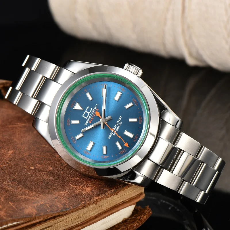  Новые роскошные 39 мм Мужские механические часы Высококачественная сапфировая зеркальная поверхность Нержавеющая сталь NH35 Механизм Популярные часы Два цвета - 3