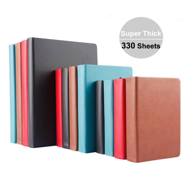 Супер толстый скетчбук Блокнот 330 листов чистых страниц Использовать как ежедневник, путевой дневник, скетчбук А4,А5,А6 Кожаная мягкая обложка - 0