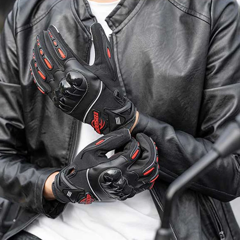 Мужские мотоциклетные противоскользящие и противопадающие перчатки M L XL XXL Удобные дышащие велосипедные перчатки Мотоцикл Уличная езда на мотоцикле - 5