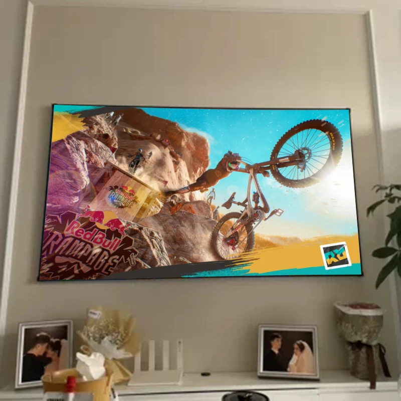 2024 Проекционный экран Френеля ALR 84-дюймовый настенный навесной экран с фиксированной рамой Лучший для обычного проектора 4K HD - 0