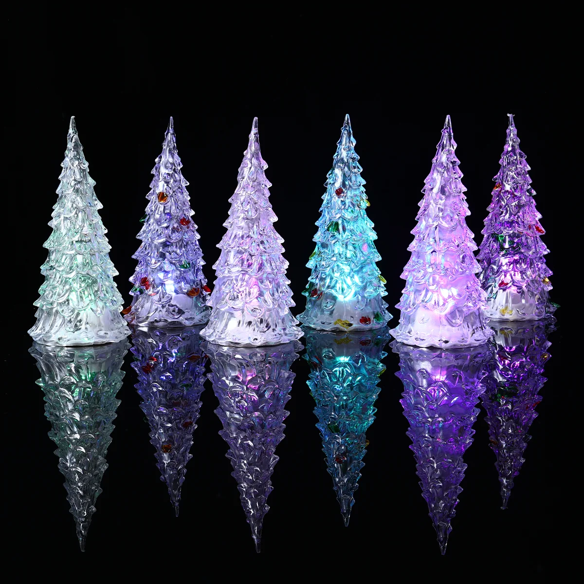 6 шт. Акриловое украшение для рождественской елки Светодиодный светящийся рождественский домашний декор Маленький настольный ребенок - 0