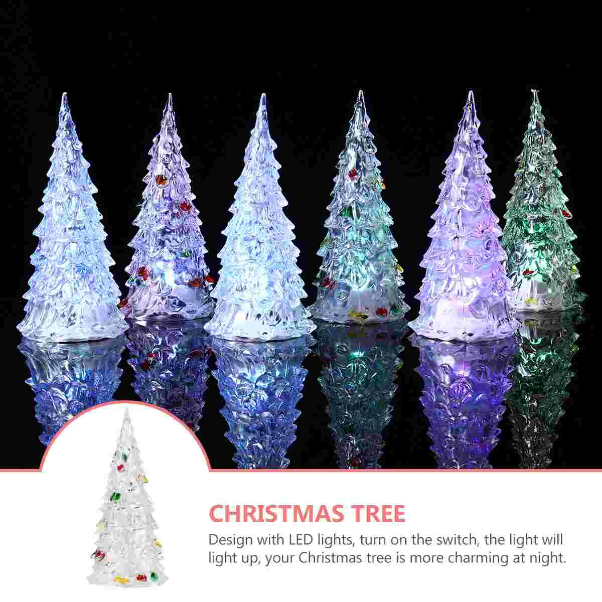 6 шт. Акриловое украшение для рождественской елки Светодиодный светящийся рождественский домашний декор Маленький настольный ребенок - 5