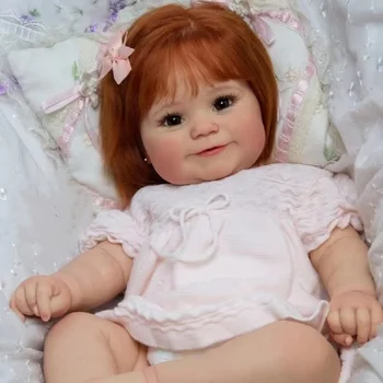 45 см Милая Мэдди Биби Возрожденная девушка Силиконовый винил для всего тела с корнями волос Мягкое прикосновение Ощущение реалистичности новорожденной девочки