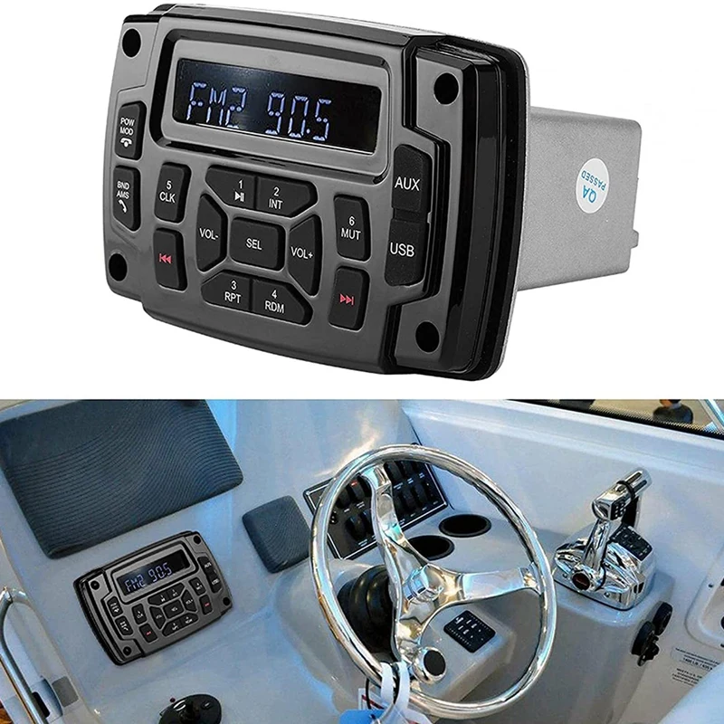  Морской Bluetooth-ресивер, MP3-плеер, 12 В FM AM Приемник Стереоприемник для морской лодки Морской стерео - 1