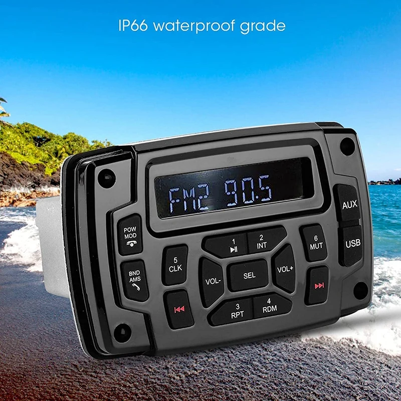  Морской Bluetooth-ресивер, MP3-плеер, 12 В FM AM Приемник Стереоприемник для морской лодки Морской стерео - 3