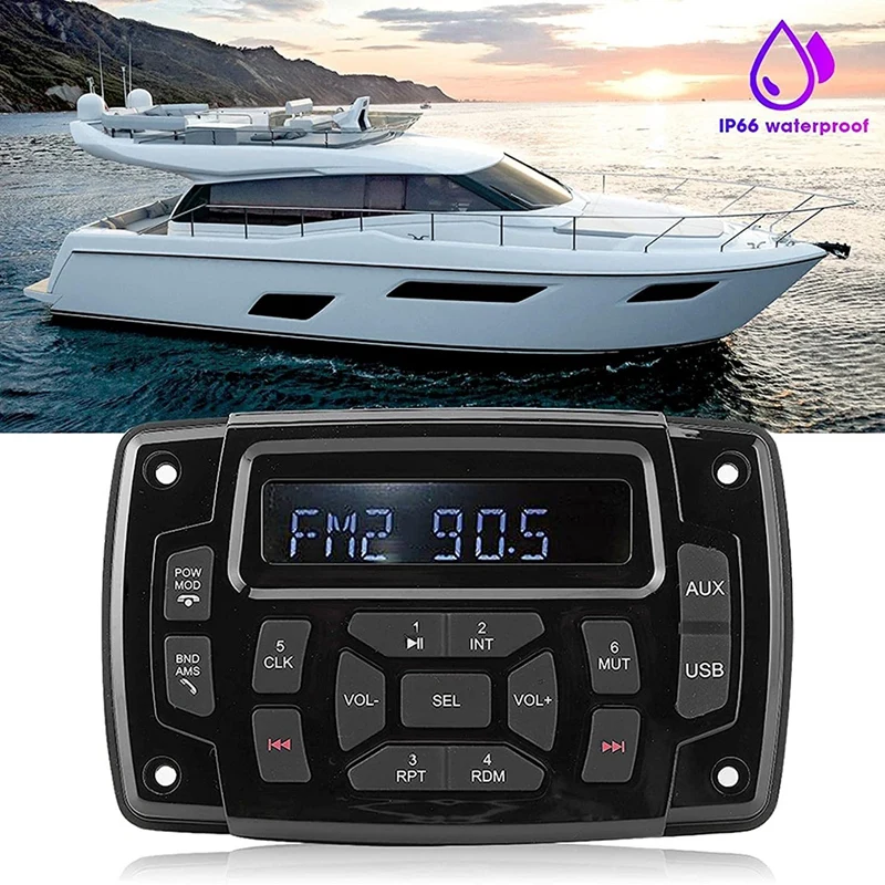  Морской Bluetooth-ресивер, MP3-плеер, 12 В FM AM Приемник Стереоприемник для морской лодки Морской стерео - 4