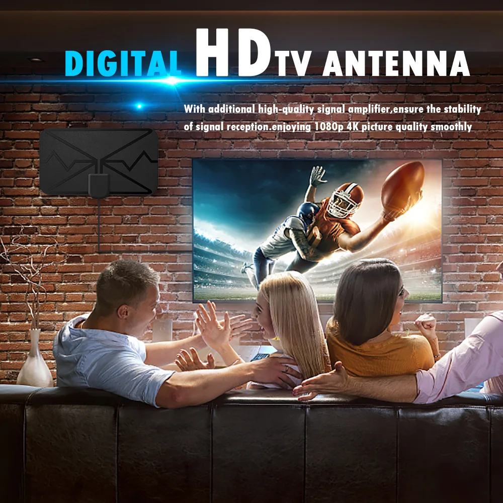 5000 миль ТВ-антенна 1080P 4K 25DB HDTV Внутренние цифровые усиленные телевизионные антенны Бесплатный NBC с усилителем - 3