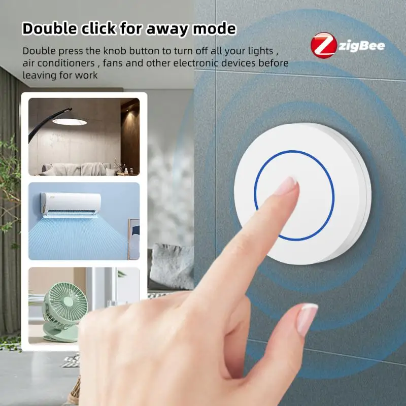 Tuya Zigbee Smart Switch Беспроводной настенный кнопочный контроллер переключателя сцены Умный дом с питанием от батареи Smart Life Need Gateway - 1
