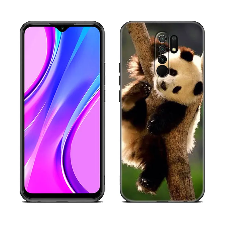 Чехол для телефона Cute Animal Panda для Xiaomi Redmi 7A 8A 9A 10A 9C 10C 9i 10X K20 Note 5 6 Pro 9T Mi A2 8 10 Lite A3 Mix3 Черная крышка - 5