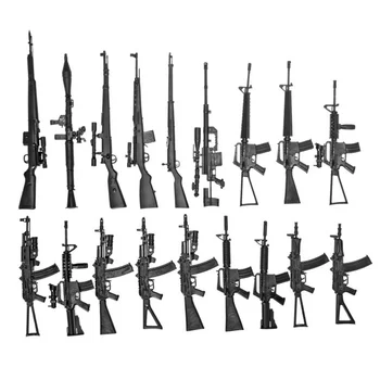 4D 1:6 Модель винтовки для 12-дюймовой фигурки Оружие Старая версия Легкая сборка Черная модель пистолета Игрушка AK74 AK47 M16A1 RPG