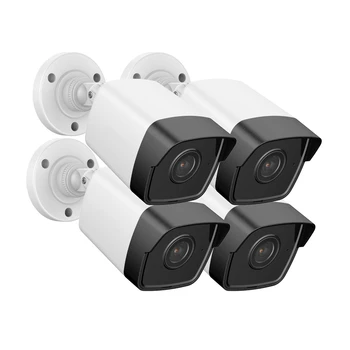 4PCS 5MP Наружные PoE IP КАМЕРЫ ВИДЕОНАБЛЮДЕНИЯ со звуком в 100 футов 30 м ИК-камера ночного видения для внутреннего наблюдения Комплект камер видеонаблюдения